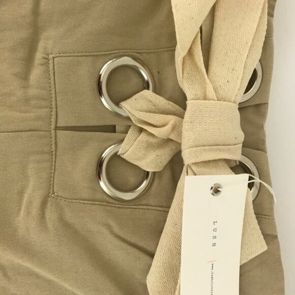Lush Khaki Tan High Waist Tie Front Shorts NWT - Picture 8 of 8